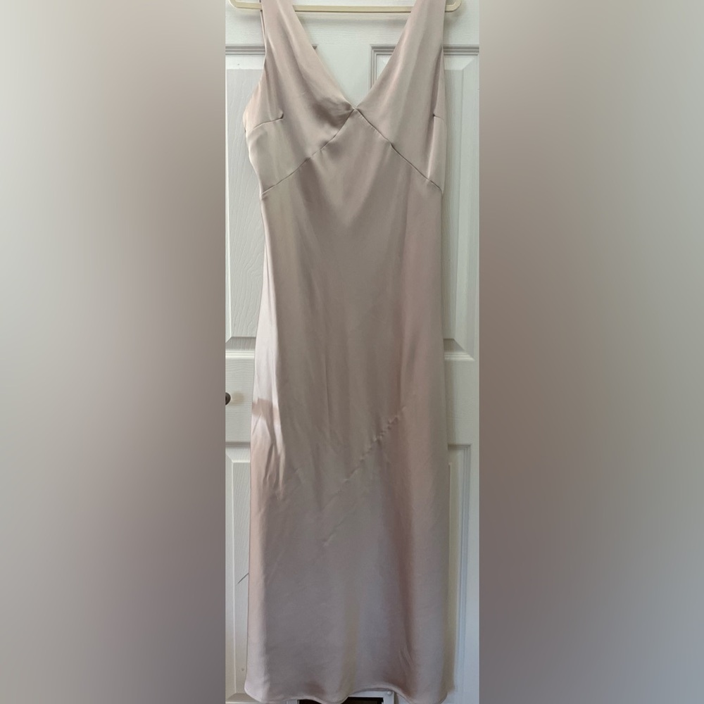 a new day Satin Midi Slip Skirt in Dusty Rose